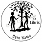 Preview: Round exlibris stamp •Tree of knowledge•